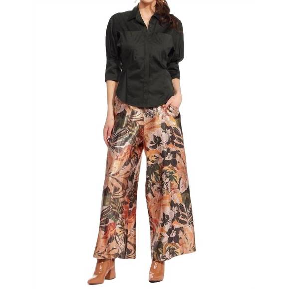 NEW EVA FRANCO hepburn pant in glitter bloom - Picture 1 of 4